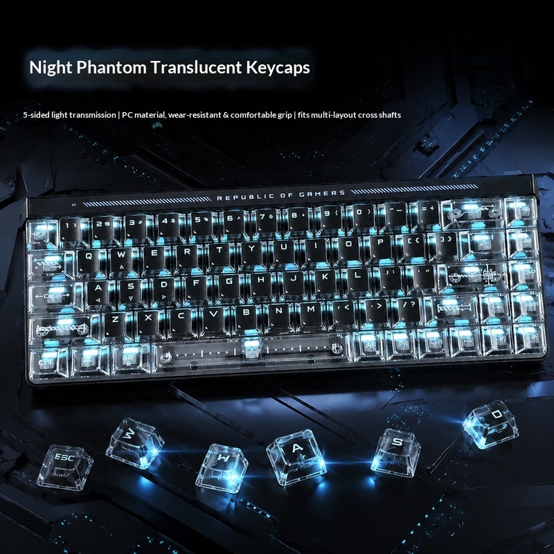 Keyboard Gaming Transparent - Transparent Backlit Keycaps OEM Height PC