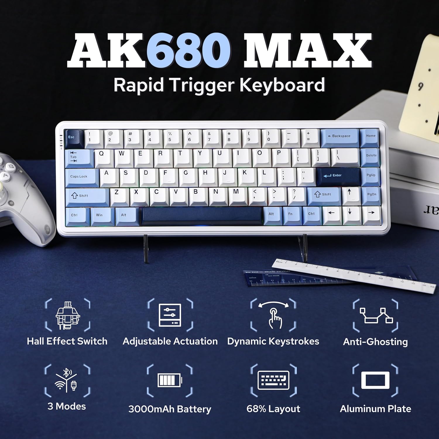 Keyboard Gaming Mac - AJAZZ AK680 MAX 68 Keys Wired