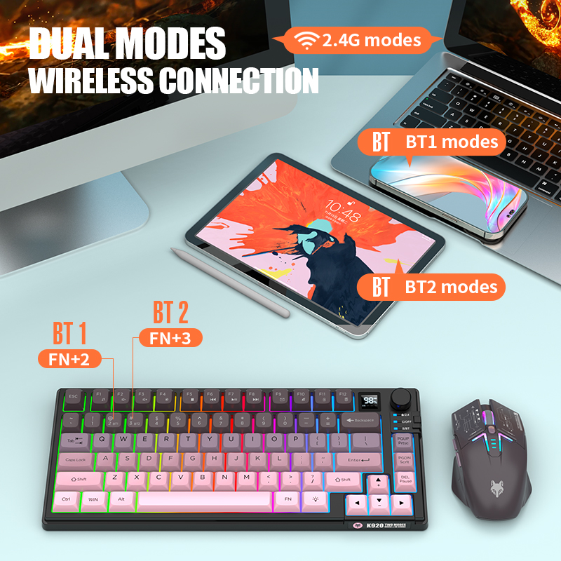 Dual-Mode 2.4G Bluetooth Wirel - đánh giá và giá Gaming Keyboard Ergonomics