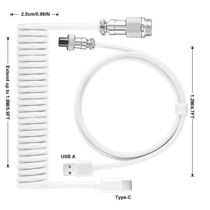 180cm Mechanical Keyboard Coil - đánh giá và giá Gaming Keyboard Types