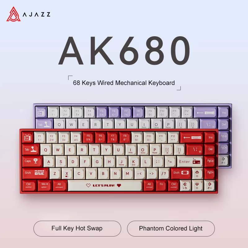 AJAZZ AK680 65% Wired Gaming M - đánh giá và giá Gaming Keyboard Mini Mechanical