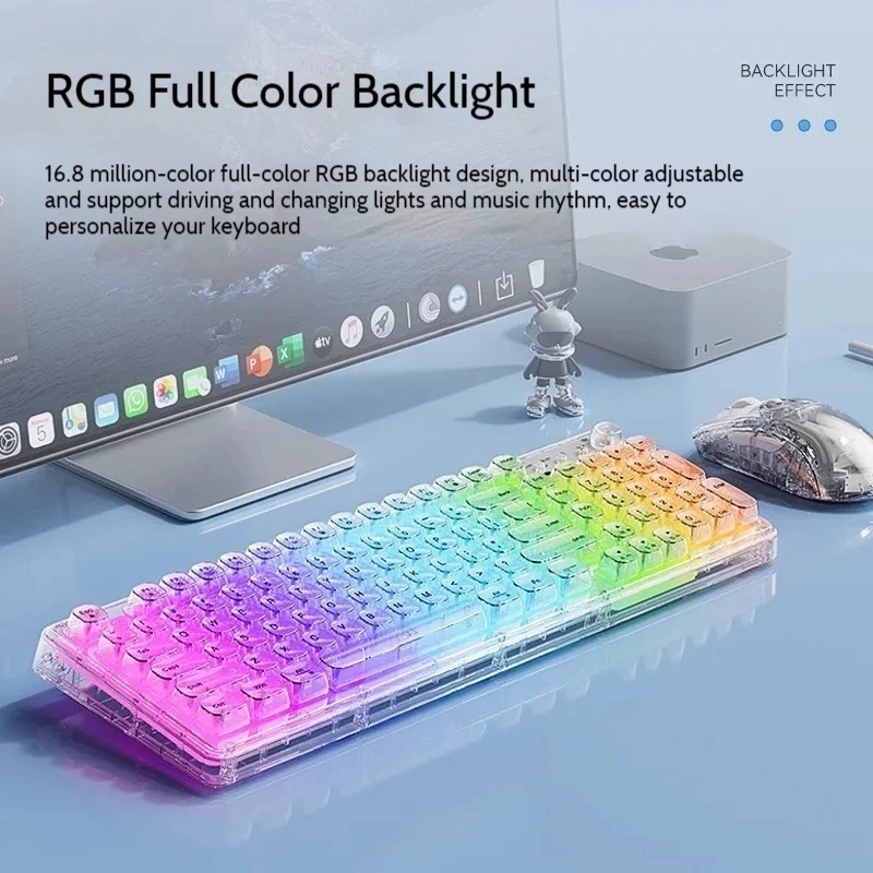 Transparent Ice Crystal Wirele - đánh giá và giá Keyboard Gaming Mac