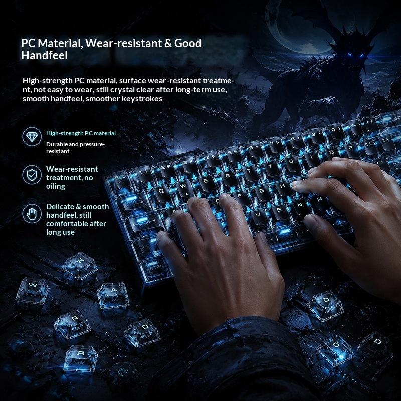 Transparent Backlit Keycaps OE - đánh giá và giá Keyboard Gaming Transparent