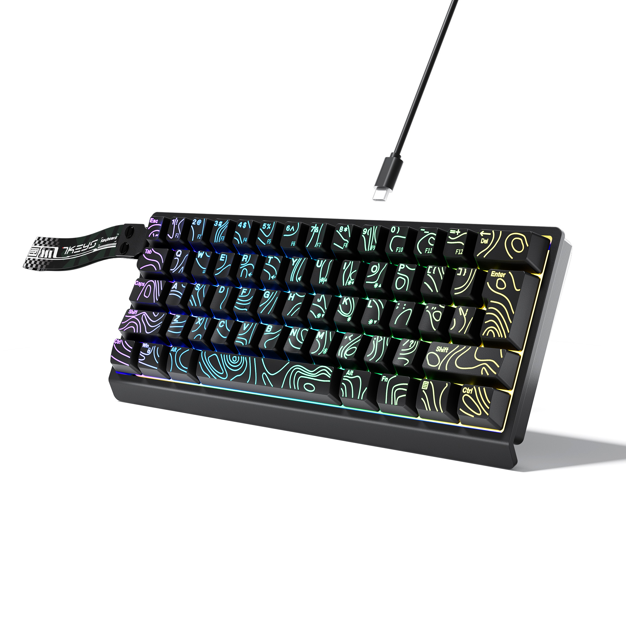 60% Compact Wired Keyboard wit - đánh giá và giá Keyboard Gaming Transparent