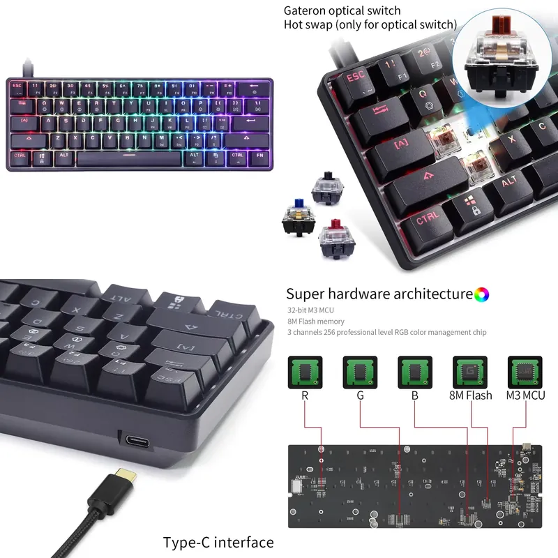 Dropshipping Skyloong Gk61 Sk6 - đánh giá và giá Gaming Keyboard Mini Mechanical