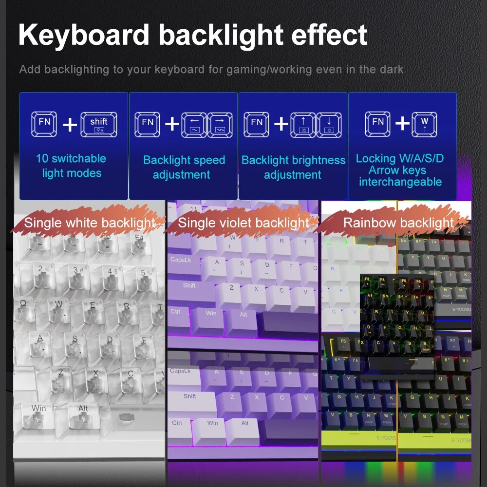 E-YOOSO Z94 USB Chơi Game Cơ K - đánh giá và giá Gaming Keyboard Budget